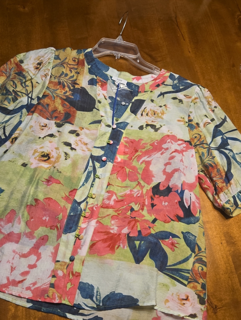 Floral Button-Front Top in Multicolor
